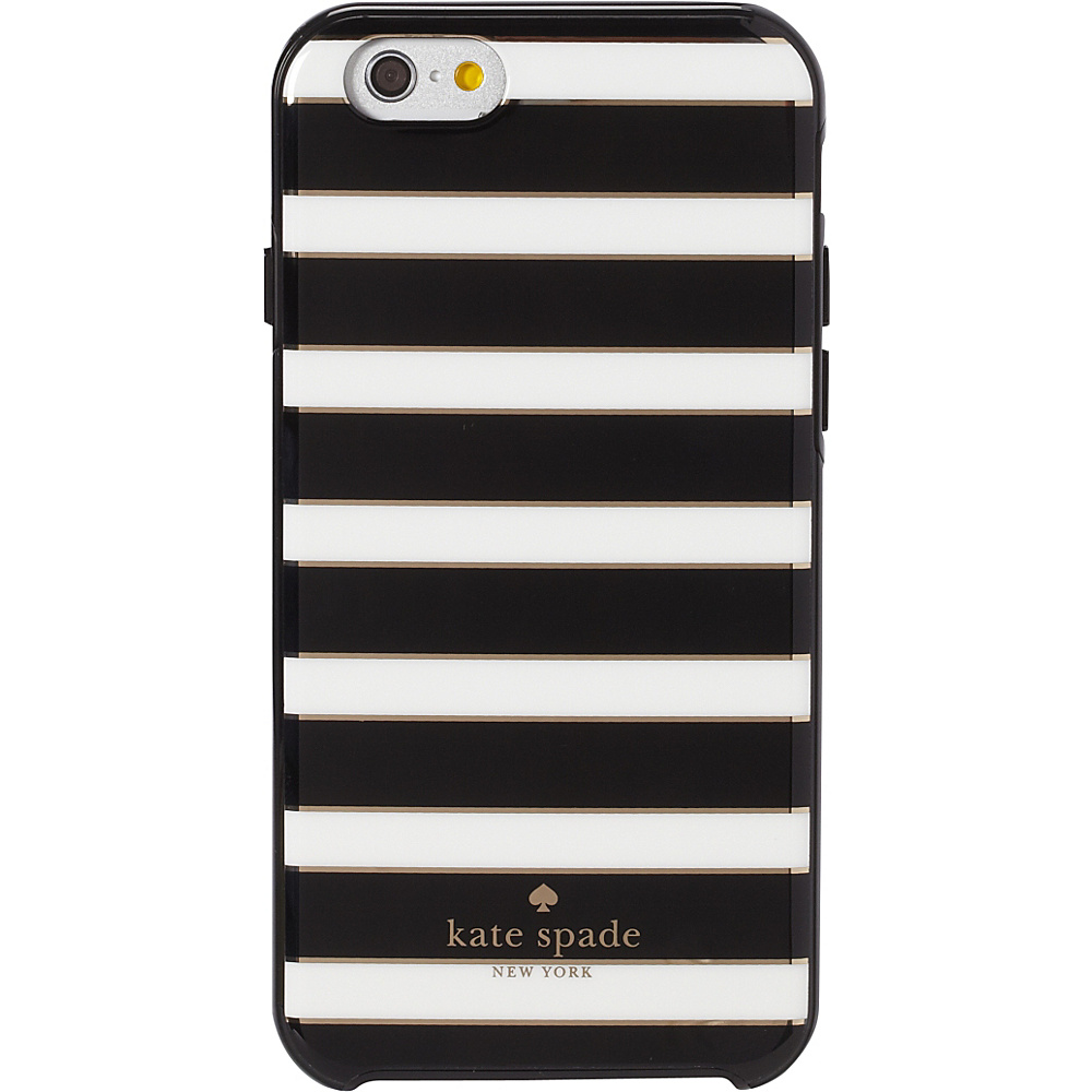 kate spade new york iPhone 6 Case Stripe Black Cream Gold kate spade new york Personal Electronic Cases