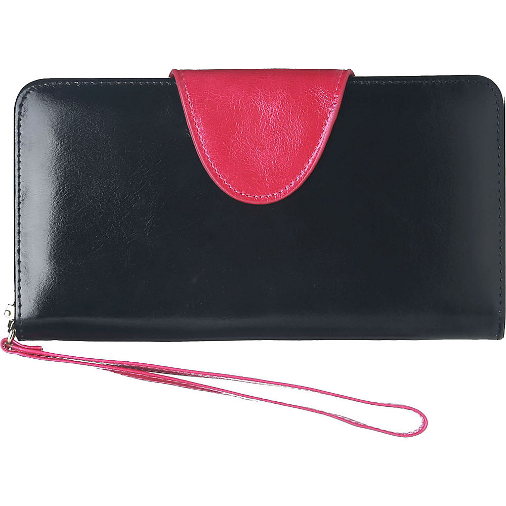 Vicenzo Leather Maine Distressed Leather Clutch Black Vicenzo Leather Women s Wallets