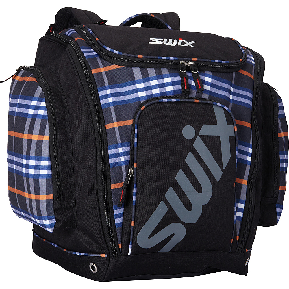Swix Asher Tri Pack Ski Boot Bag Asher Blue Orange Plaid Swix Ski and Snowboard Bags