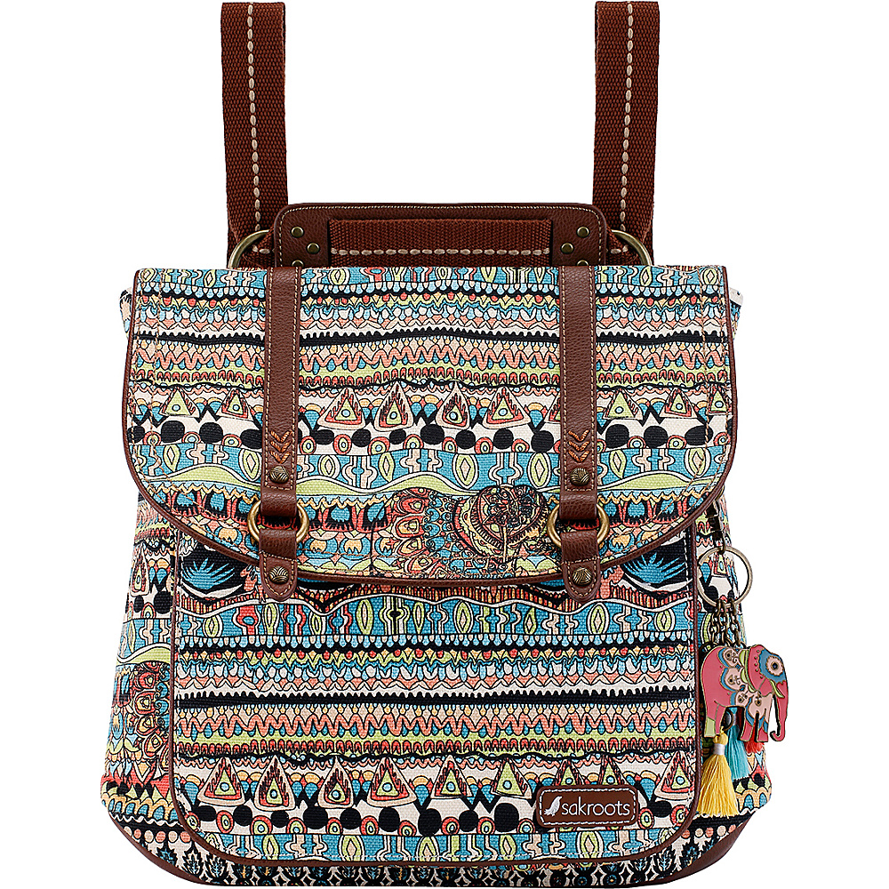 Sakroots Artist Circle Convertible Backpack Natural One World Sakroots Fabric Handbags