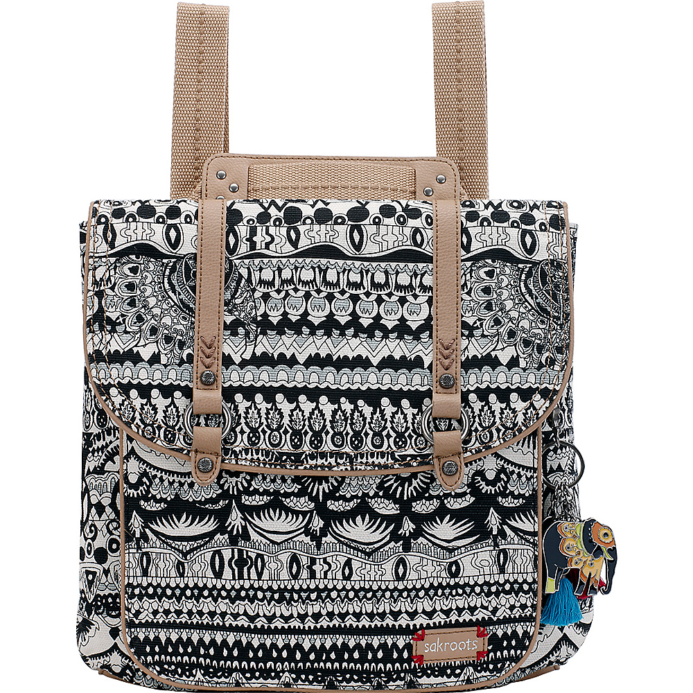 Sakroots Artist Circle Convertible Backpack Black amp; White One World Sakroots Fabric Handbags