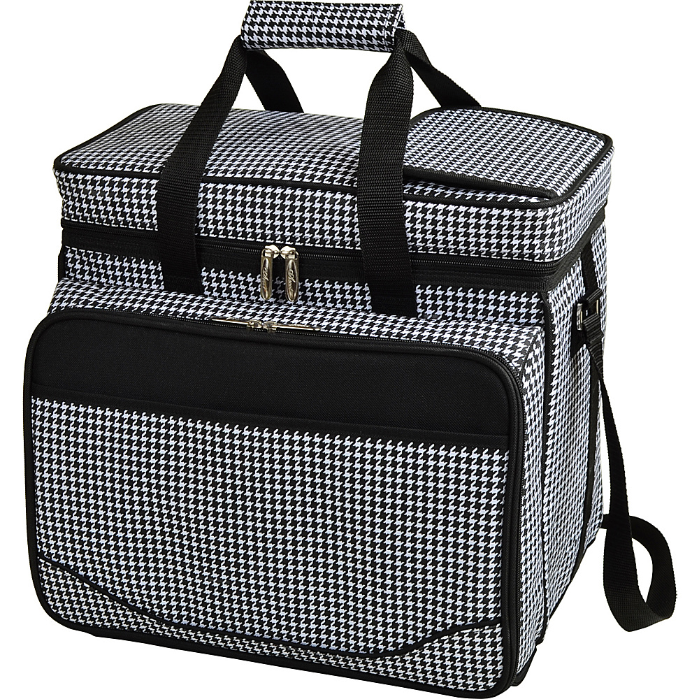 Picnic at Ascot Equipped Insulated Picnic Cooler with Service for 4 Houndstooth Picnic at Ascot Outdoor Coolers