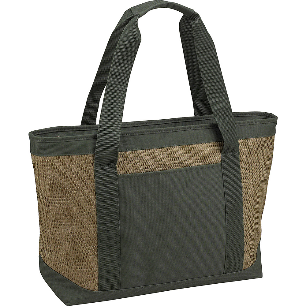 Picnic at Ascot Large Insulated Cooler Bag 24 Can Tote Natural Forest Green Picnic at Ascot Outdoor Coolers