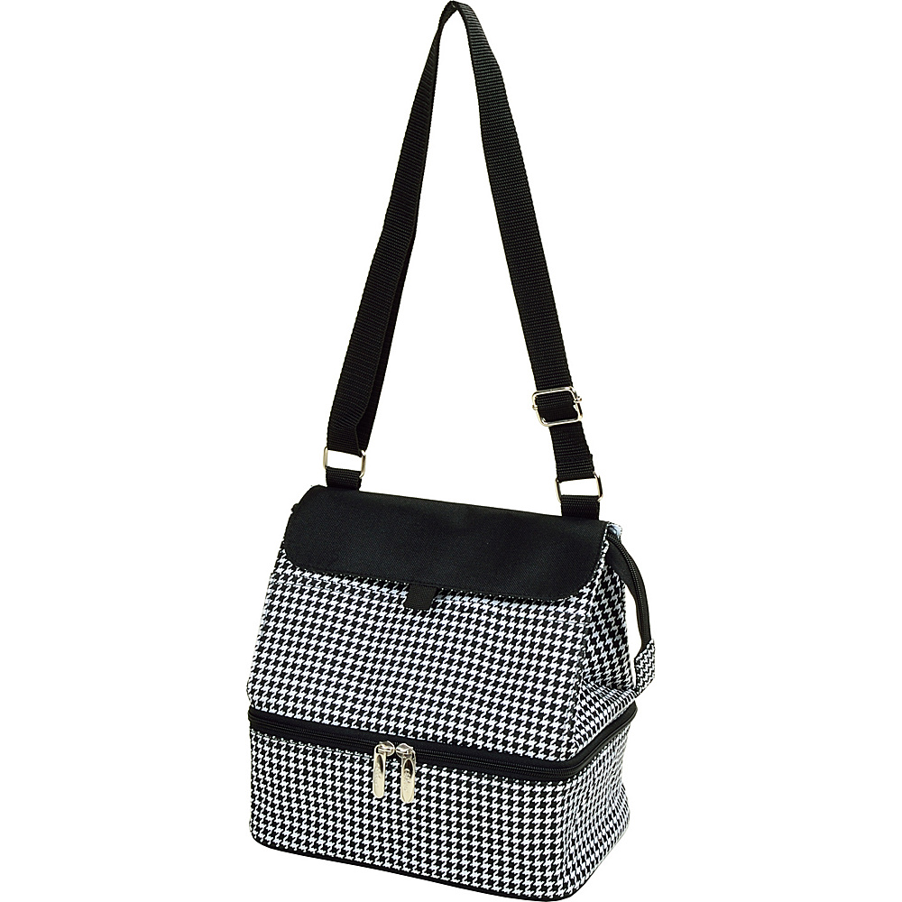 Picnic at Ascot Fashion Insulated Lunch Bag Two Section w Shoulder Strap Houndstooth Picnic at Ascot Travel Coolers
