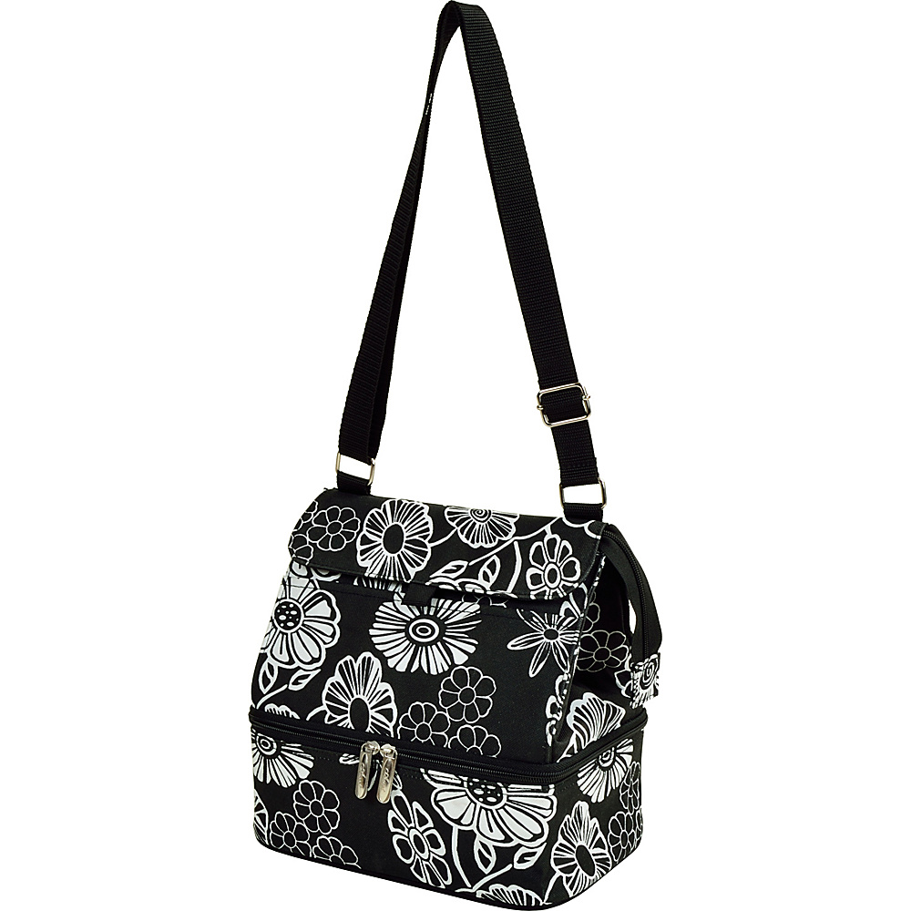 Picnic at Ascot Fashion Insulated Lunch Bag Two Section w Shoulder Strap Night Bloom Picnic at Ascot Travel Coolers