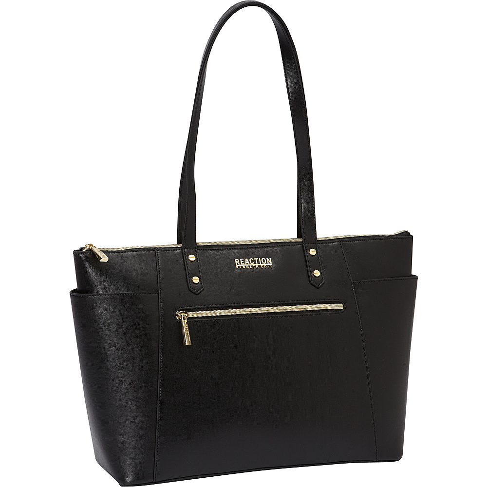 Kenneth Cole Reaction Make A Mental Tote Womens Computer Tote Black with Gold Plated Hardware Kenneth Cole Reaction Women s Business Bags