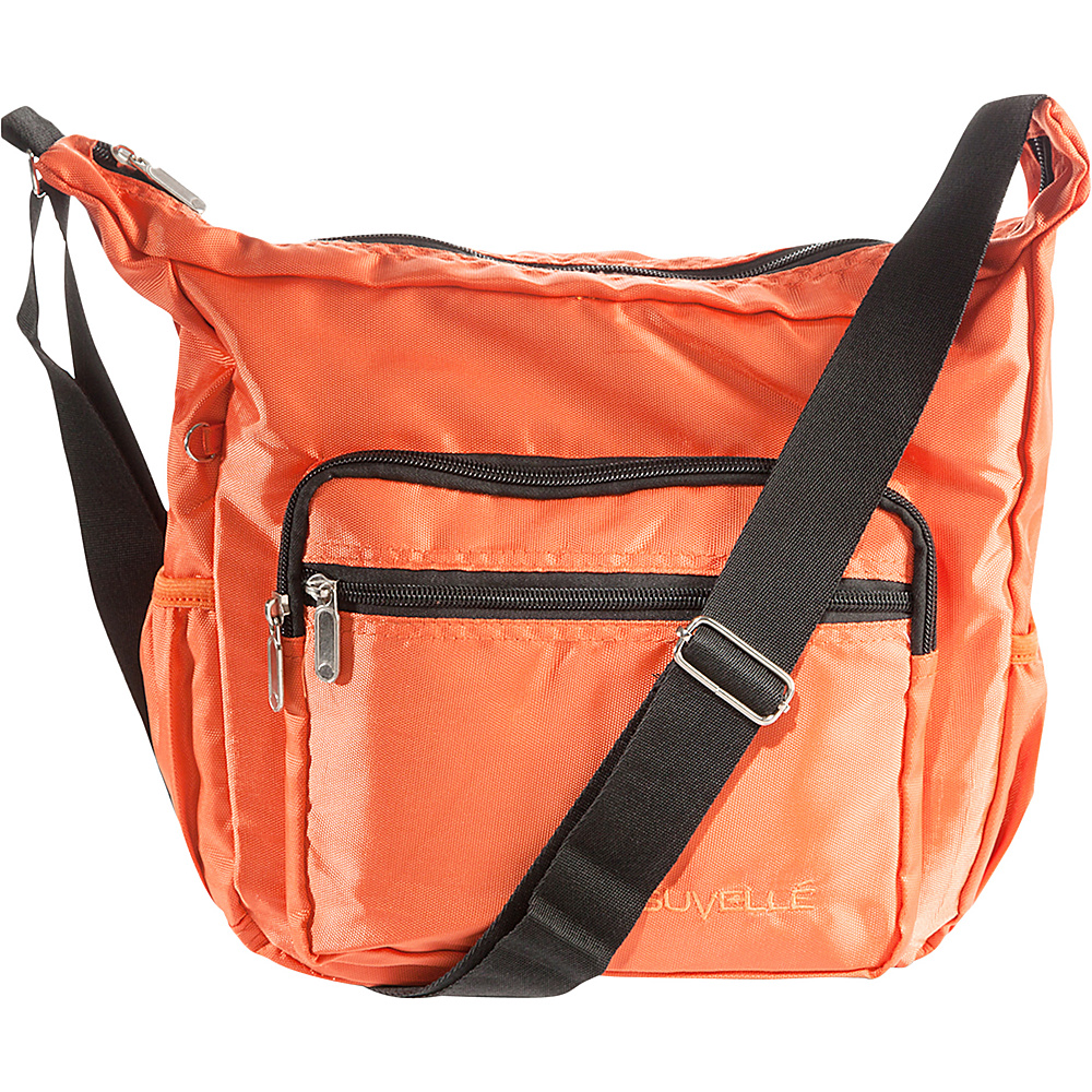 Suvelle Hobo Travel Everyday Shoulder Bag Orange Suvelle Fabric Handbags