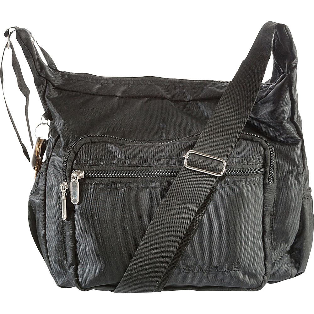 Suvelle Hobo Travel Everyday Shoulder Bag Black Suvelle Fabric Handbags