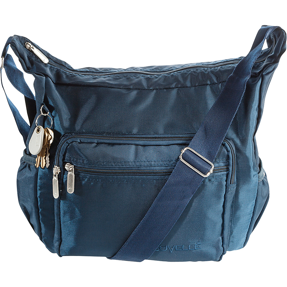 Suvelle Hobo Travel Everyday Shoulder Bag Navy Suvelle Fabric Handbags