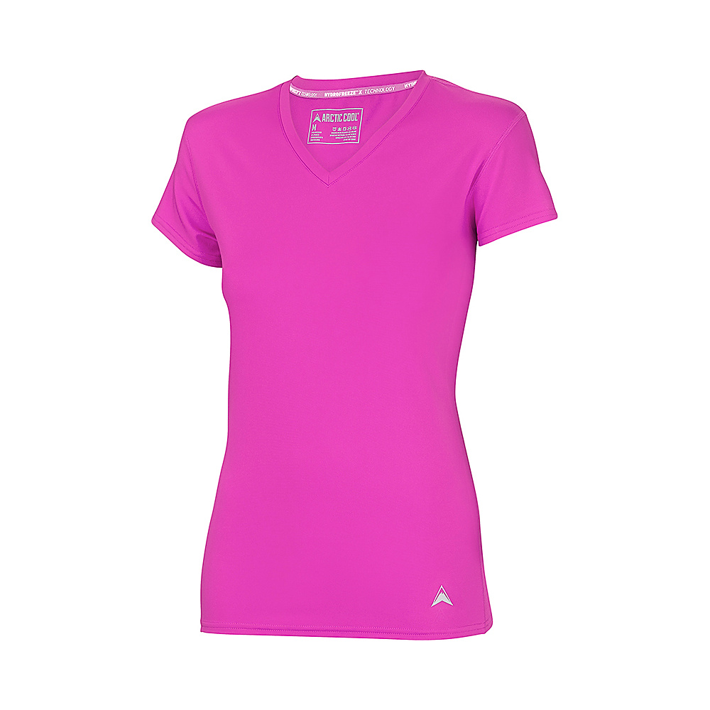 Arctic Cool Womens V Neck Instant Cooling Shirt M Power Fuchsia Arctic Cool Women s Apparel