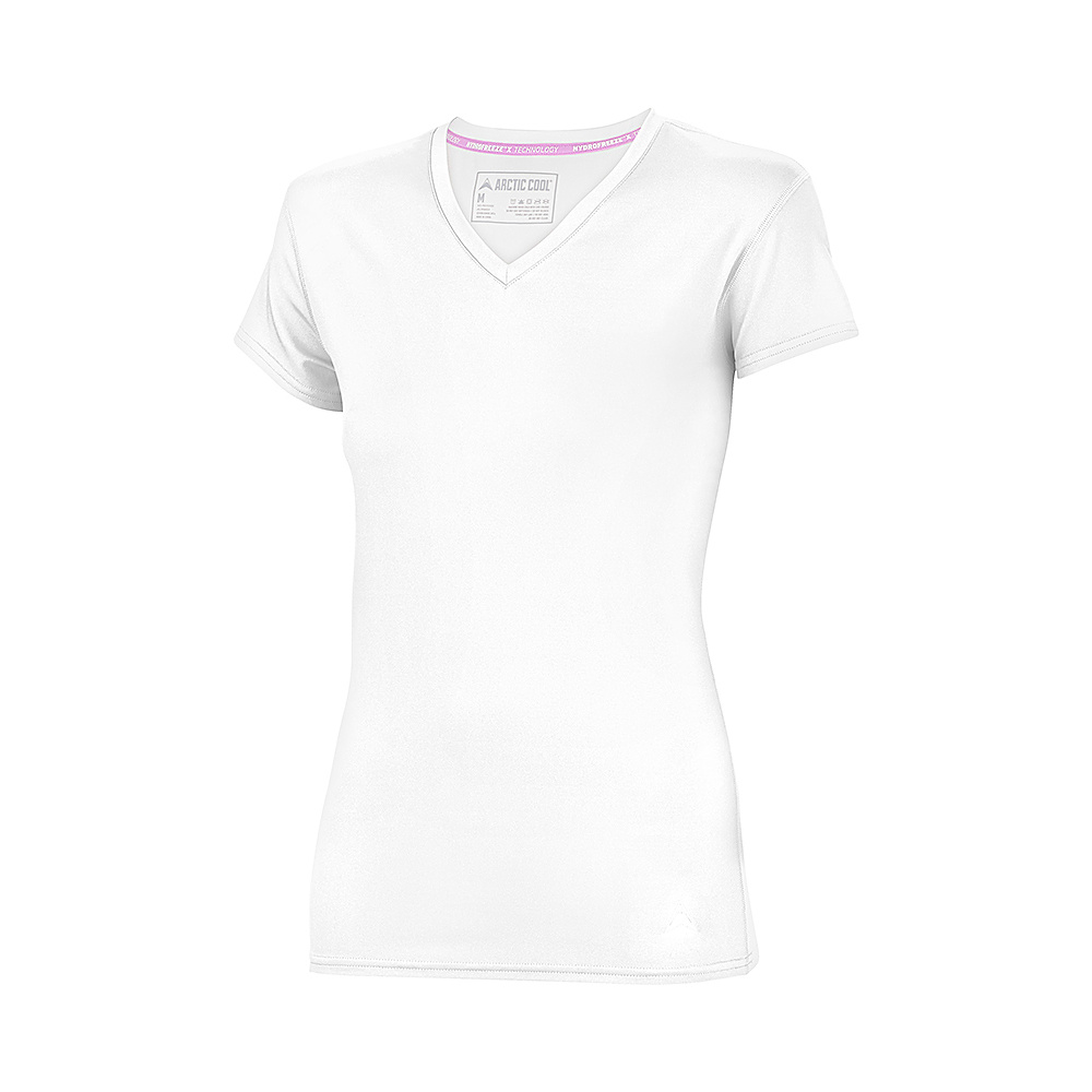 Arctic Cool Womens V Neck Instant Cooling Shirt L Arctic White Arctic Cool Women s Apparel
