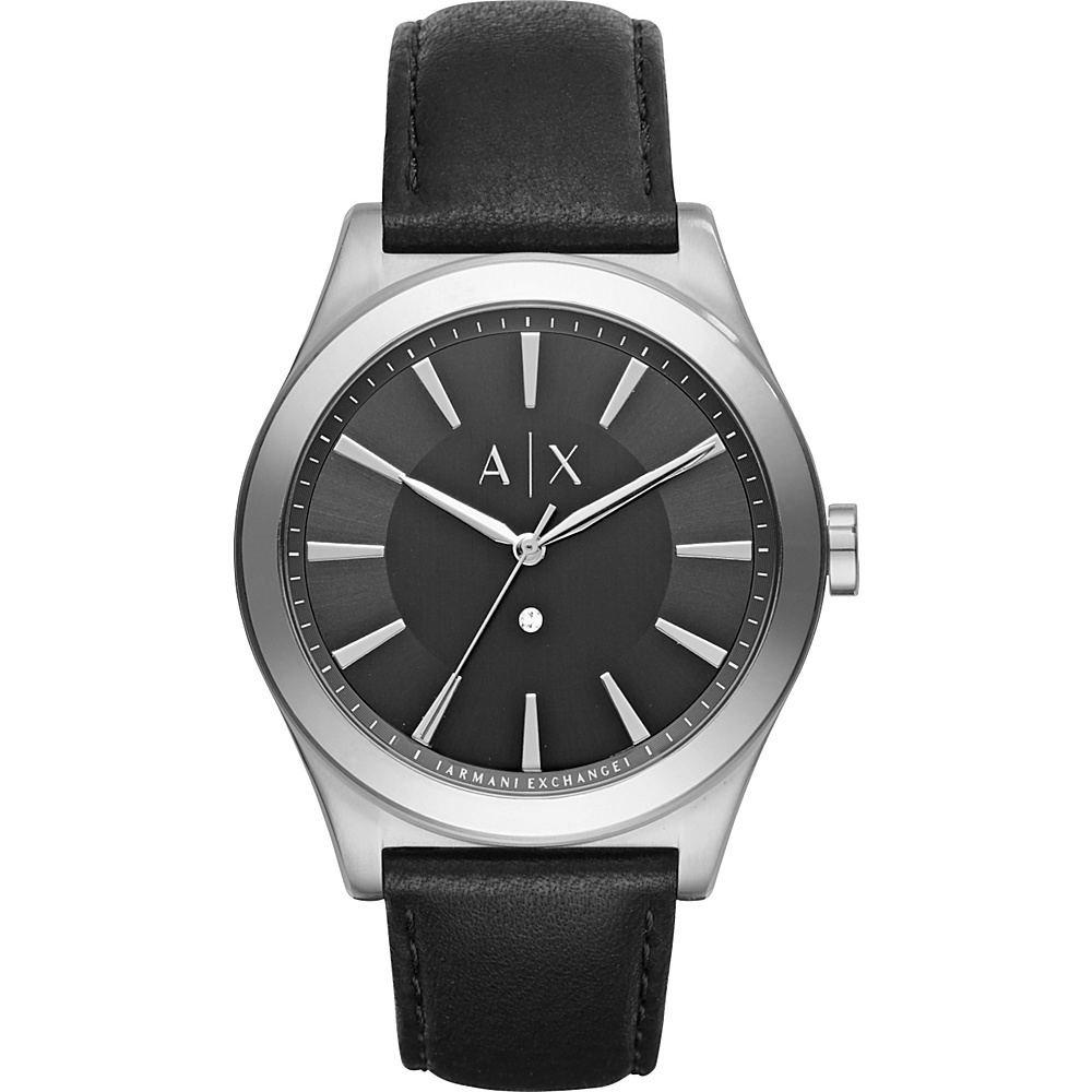 A X Armani Exchange Smart Leather Watch Black A X Armani Exchange Watches