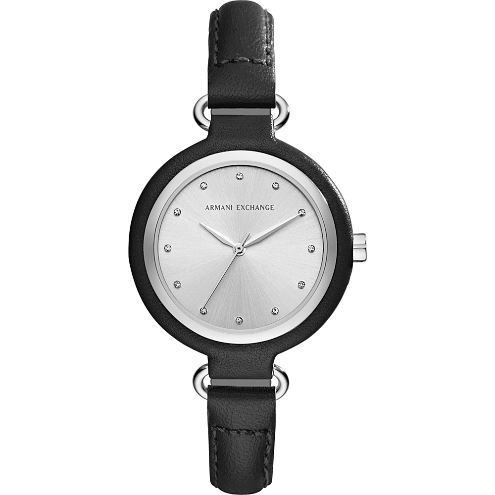 A X Armani Exchange Smart Womens Leather Watch Black A X Armani Exchange Watches