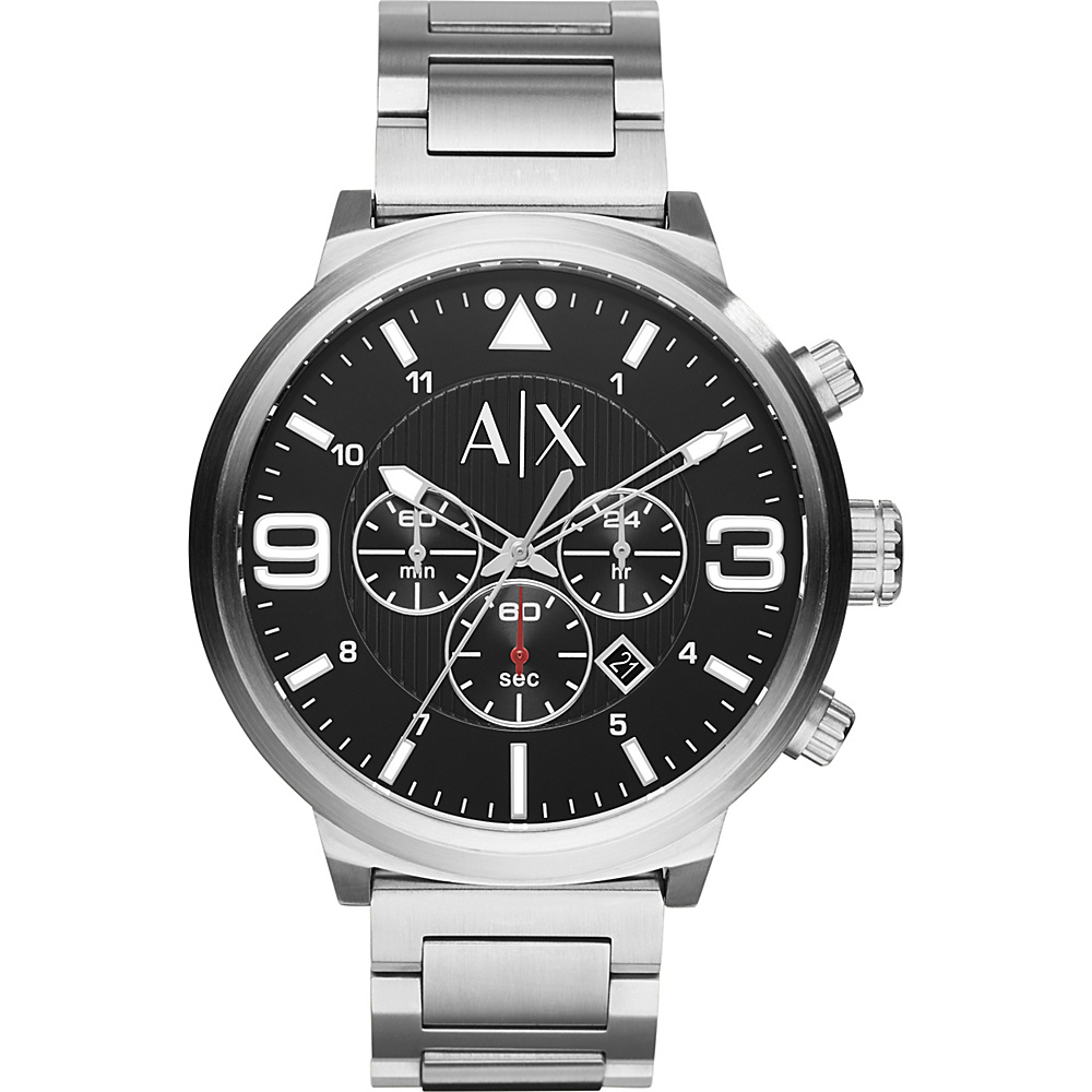 A X Armani Exchange Street Stainless Chronograph Watch Silver A X Armani Exchange Watches