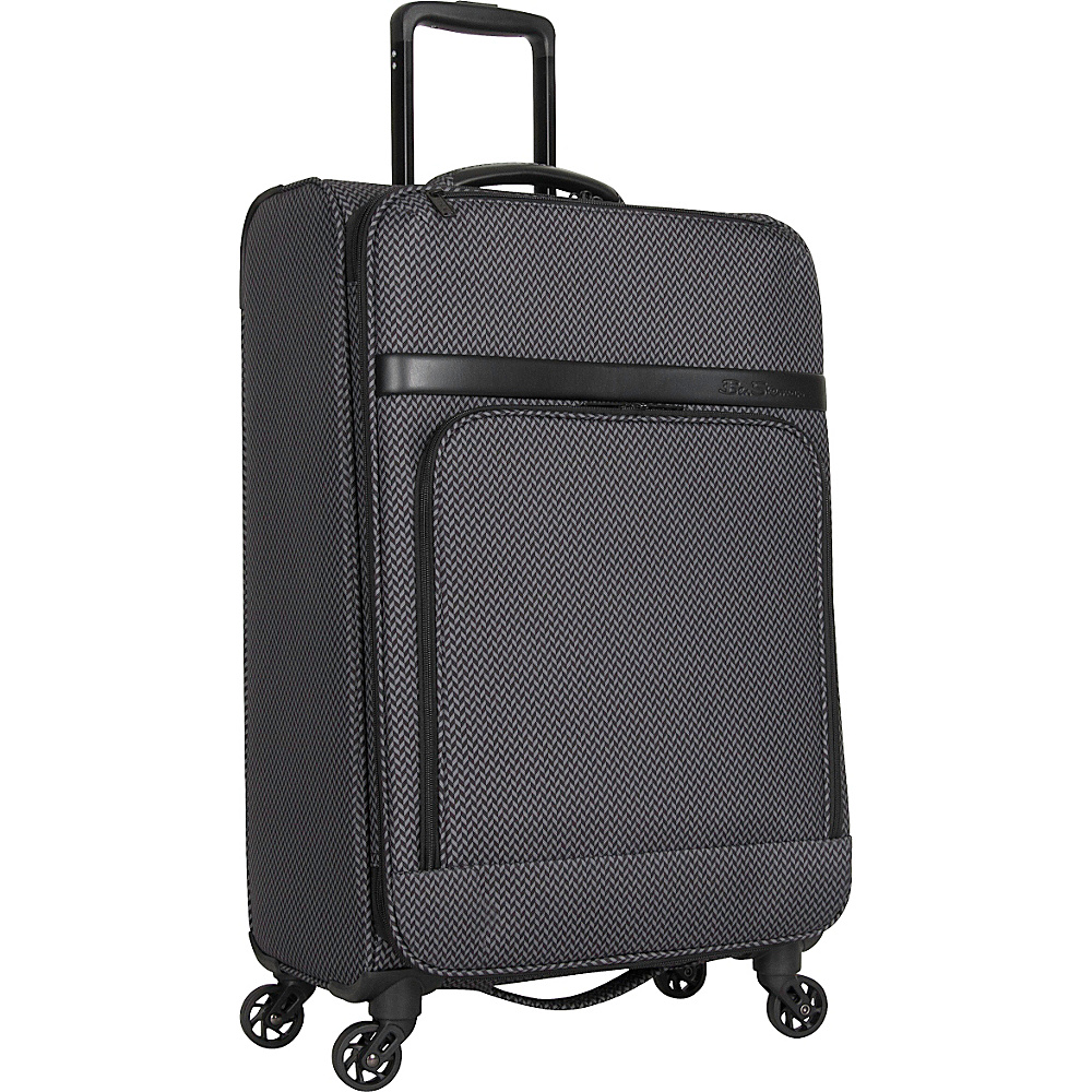 Ben Sherman Luggage York Collection 24 Upright Luggage Black Grey Herringbone Ben Sherman Luggage Softside Checked