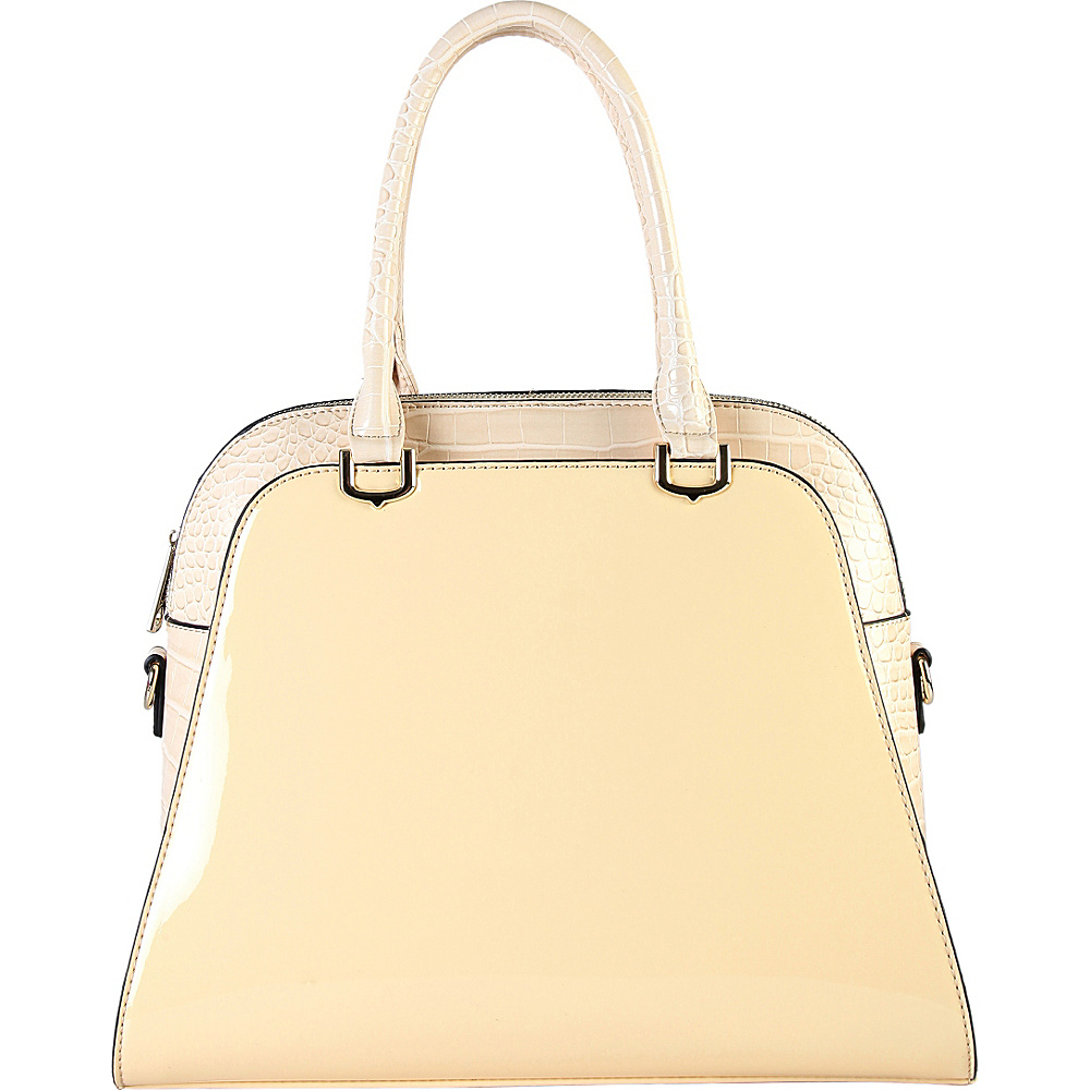 Diophy Women s Yellow Faux Leather Patent Tote Handbag Beige Diophy Manmade Handbags