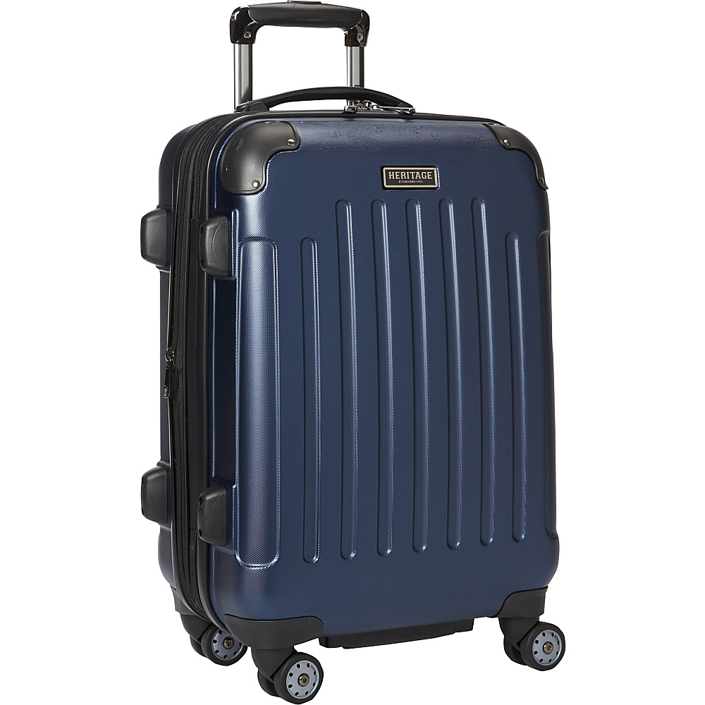 Heritage Logan Square Collection 20 Expandable 8 Wheel Carry On Luggage Navy Heritage Hardside Carry On