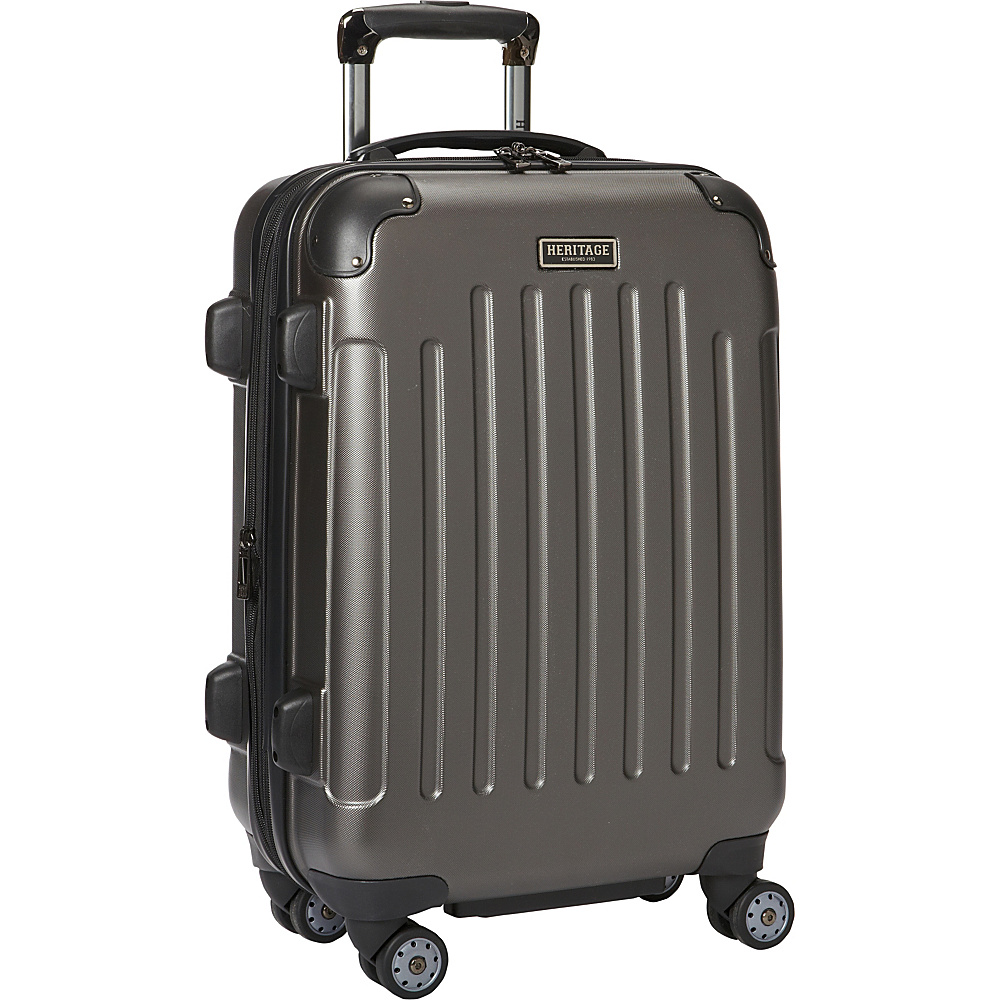Heritage Logan Square Collection 20 Expandable 8 Wheel Carry On Luggage Charcoal Heritage Hardside Carry On