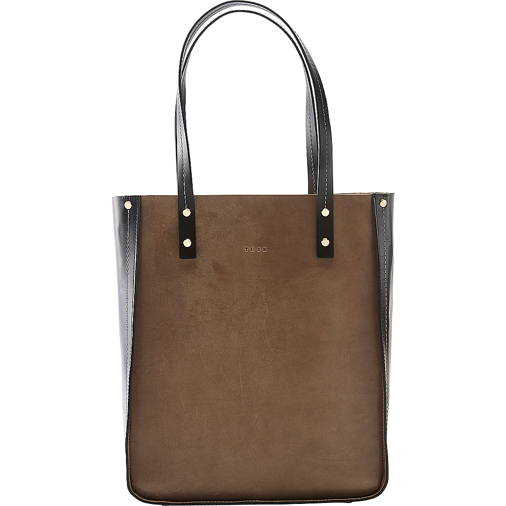 TUSK LTD Lena Tote Grey/Black - TUSK LTD Leather Handbags