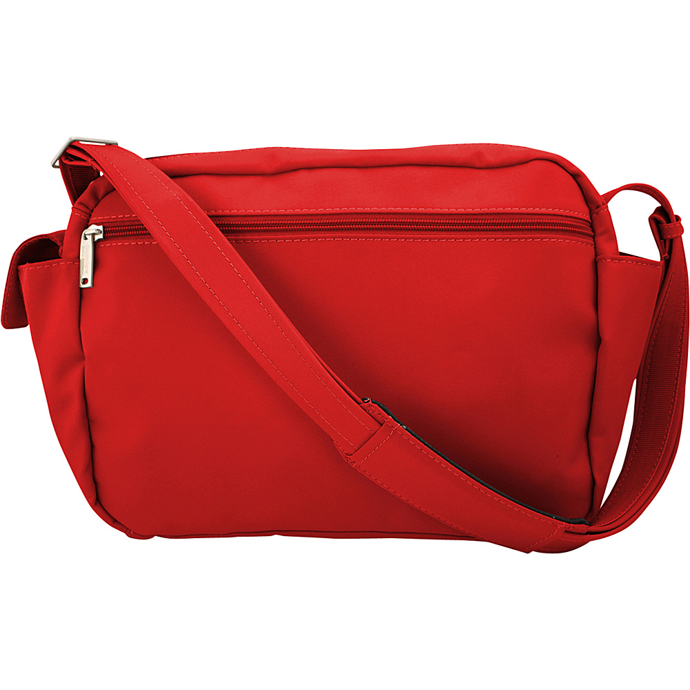 BeSafe by DayMakers Anti Theft 9 Pocket Traveler Messenger Red BeSafe by DayMakers Fabric Handbags