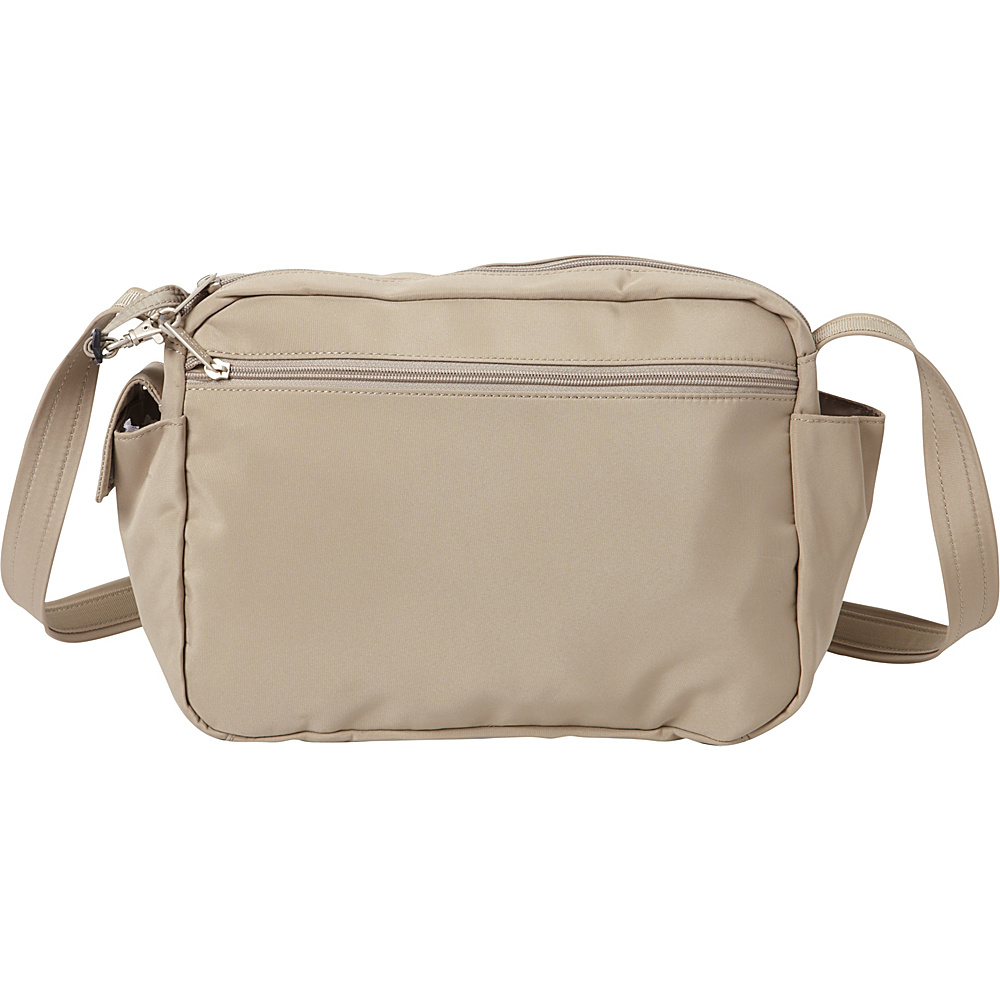 BeSafe by DayMakers Anti Theft 9 Pocket Traveler Messenger Taupe BeSafe by DayMakers Fabric Handbags
