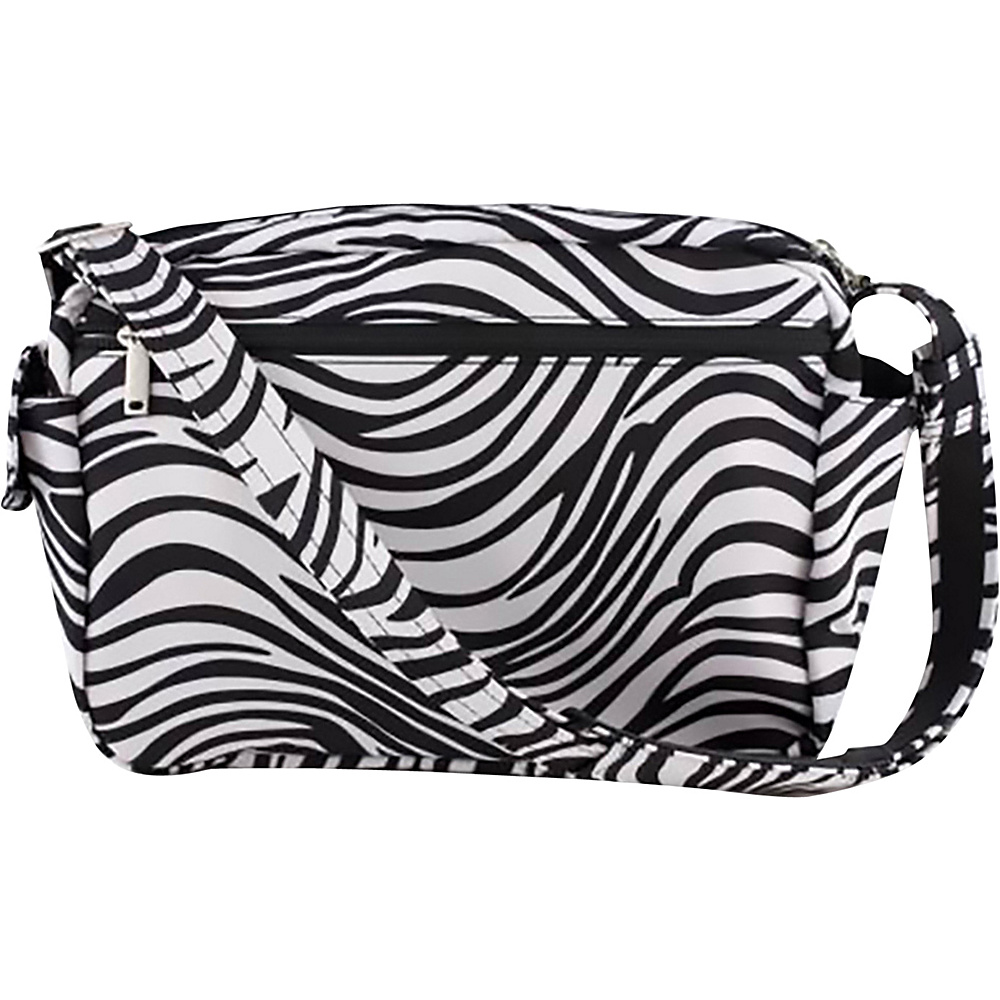 BeSafe by DayMakers Anti Theft 9 Pocket Traveler Messenger Zebra BeSafe by DayMakers Fabric Handbags