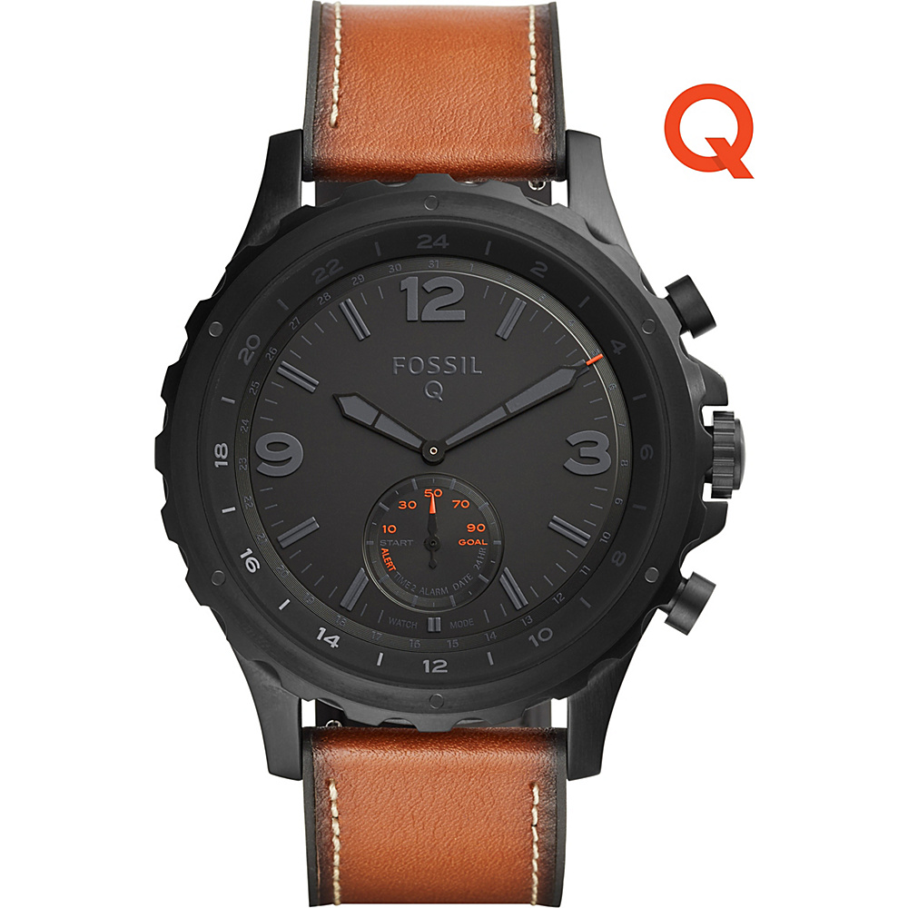 Fossil Q Nate Leather Hybrid Smartwatch Brown Fossil Wearable Technology