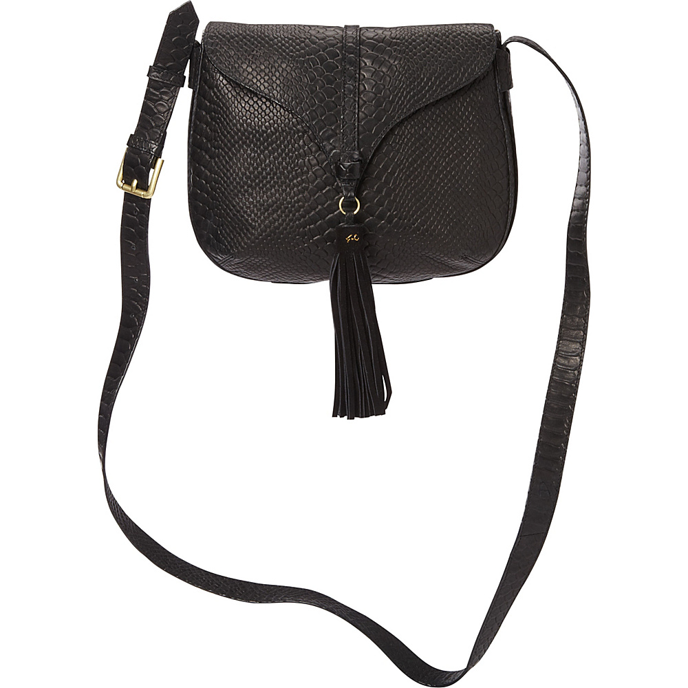 Foley Corinna Arrow Saddle Bag Embossed Snake Black Embossed Snake Foley Corinna Designer Handbags