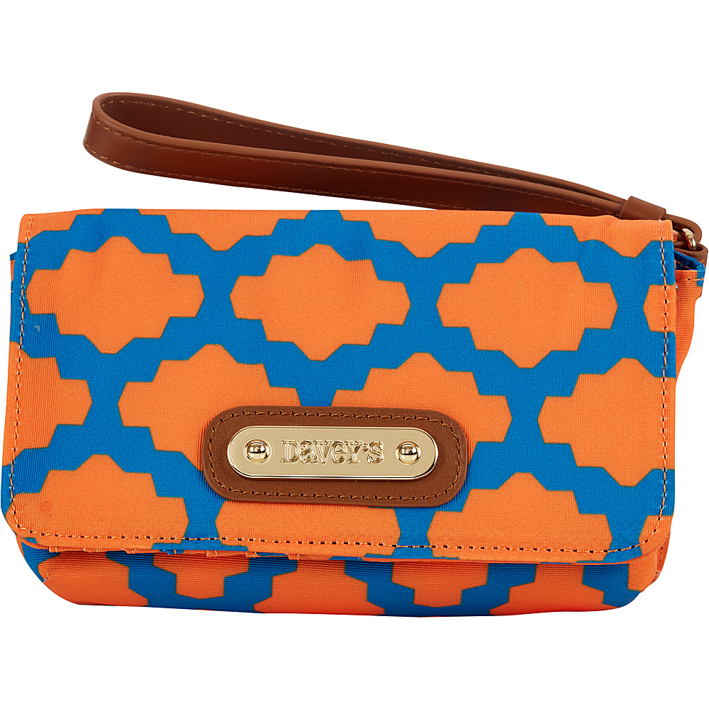 Davey s Tech Wristlet Royal Orange Tile Davey s Fabric Handbags