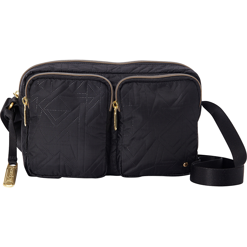 LeSportsac City Crosby Crossbody Linear Maze Black LeSportsac Fabric Handbags
