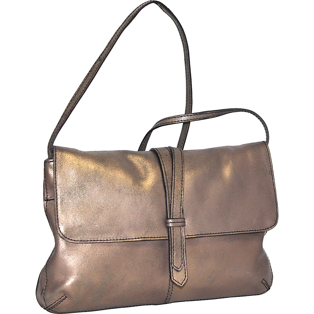 Nino Bossi Crackle Convertible Clutch Bronze Nino Bossi Leather Handbags