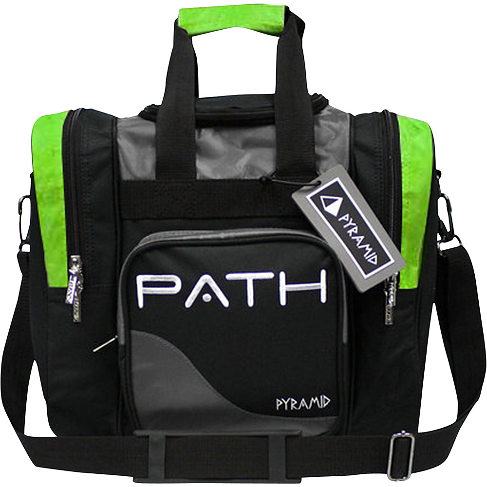 Pyramid Path Pro Deluxe Single Tote Bowling Bag Silver Lime Green Pyramid Bowling Bags