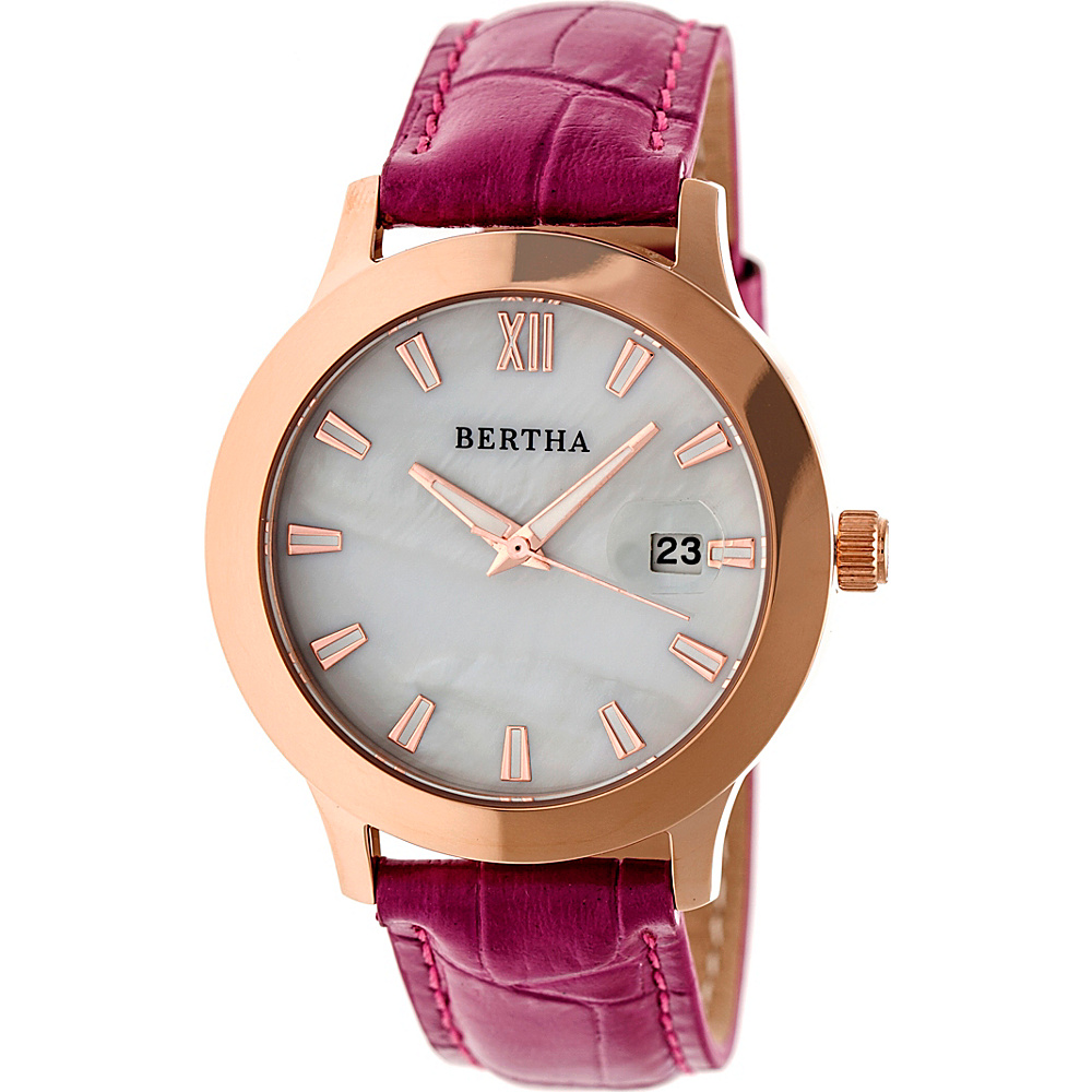 Bertha Watches Eden Ladies Watch Fuchsia Rose Gold White Bertha Watches Watches