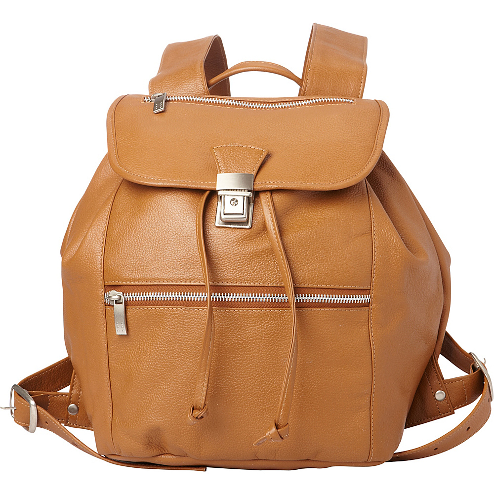 Piel Double Compartment Leather Backpack Saddle Piel Leather Handbags