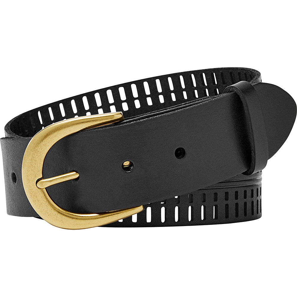Fossil Claire Embossed and Perforated Belt Black Small Fossil Other Fashion Accessories