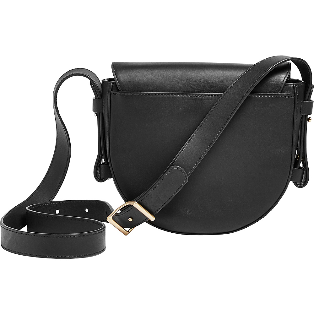 Skagen Lobelle Leather Saddle Bag Black Skagen Leather Handbags