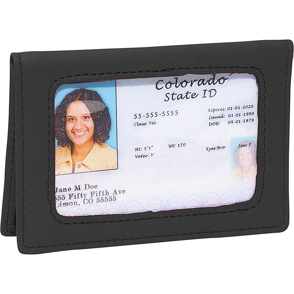 Royce Leather Tri View Id Holder Black
