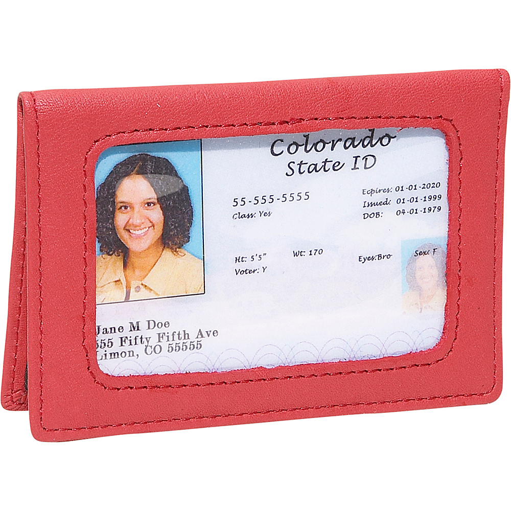 Royce Leather Tri View Id Holder Red