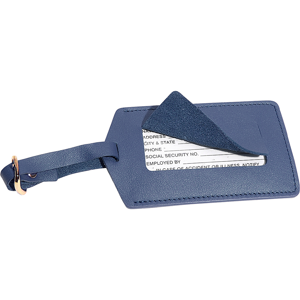 Royce Leather Luggage Tag Blue Royce Leather Luggage Accessories