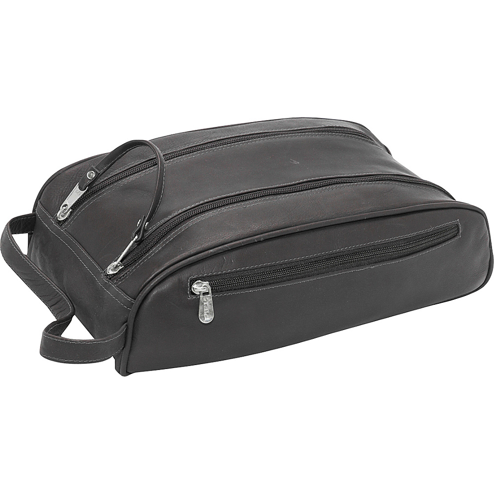 Piel Double Compartment Travel Bag Black