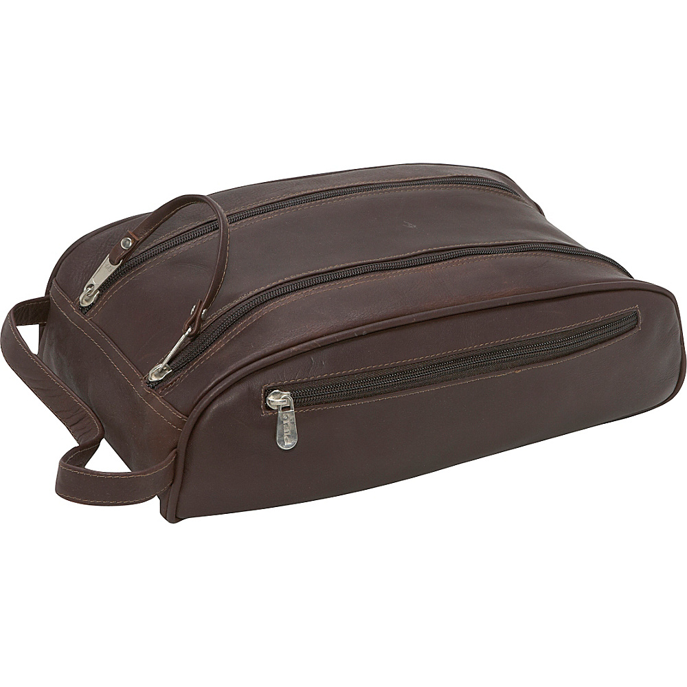 Piel Double Compartment Travel Bag Chocolate