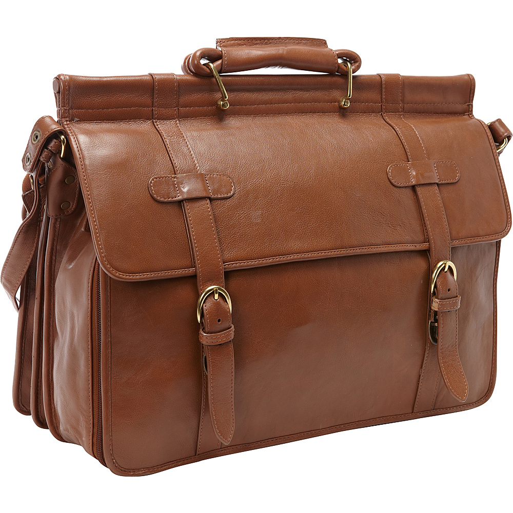 Scully Classic Leather Overnight Briefcase Roma Collection Tan Scully Non Wheeled Business Cases