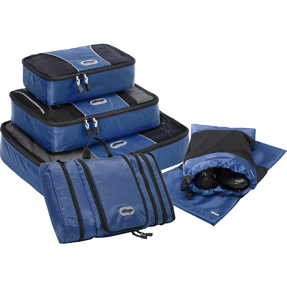 eBags Value Set Packing Cubes Pack It Flat Shoe Sleeves Denim eBags Travel Organizers