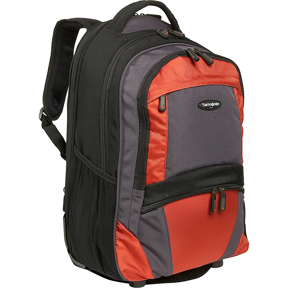 Samsonite Wheeled Backpack Medium Black Orange