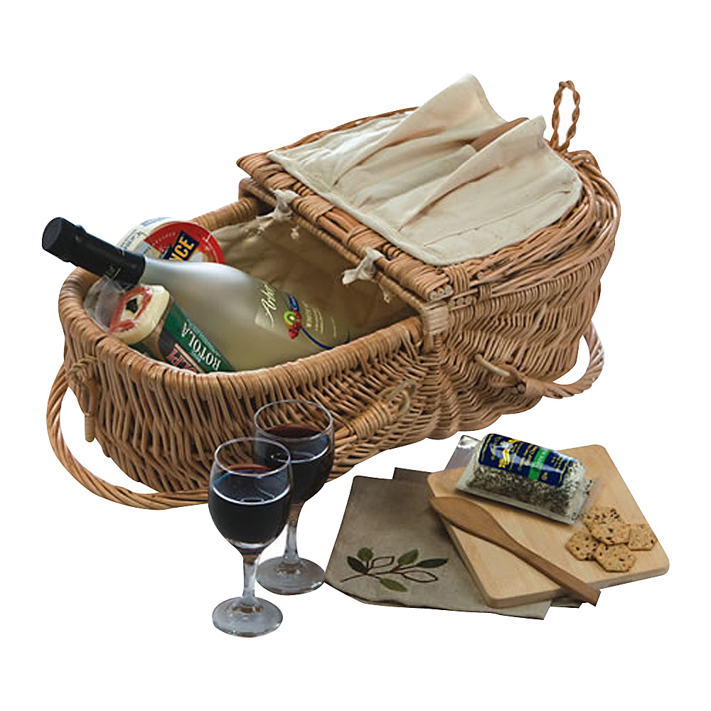 Picnic Plus Eco Natural Wine Cheese Basket Willow