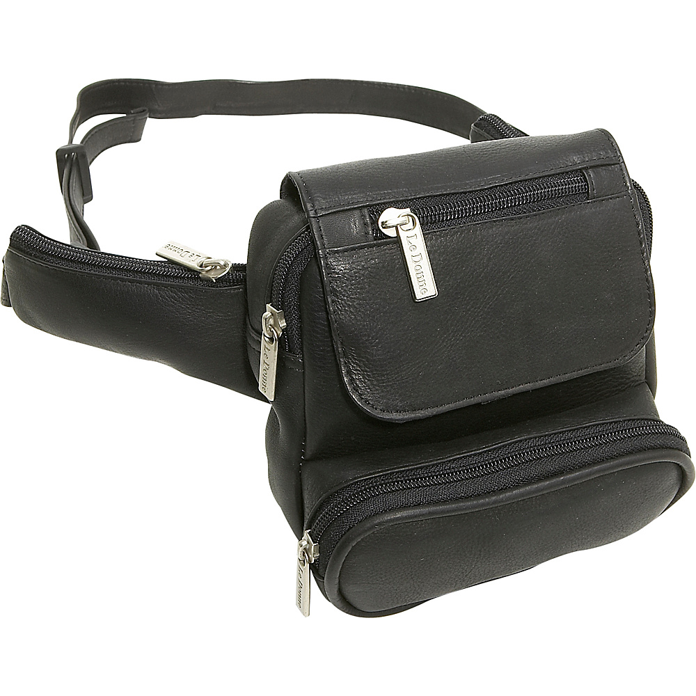Le Donne Leather Traveler Waist Bag Black