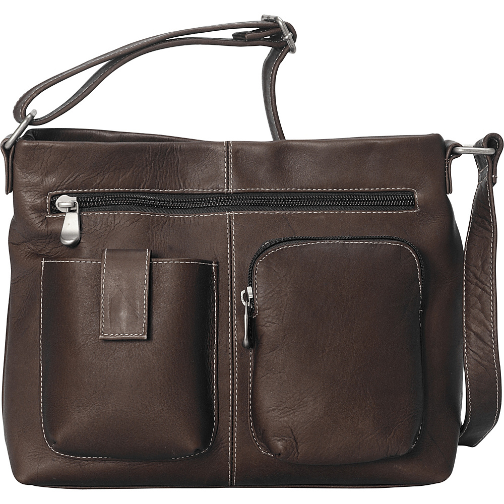 Le Donne Leather Two Pocket Crossbody Caf