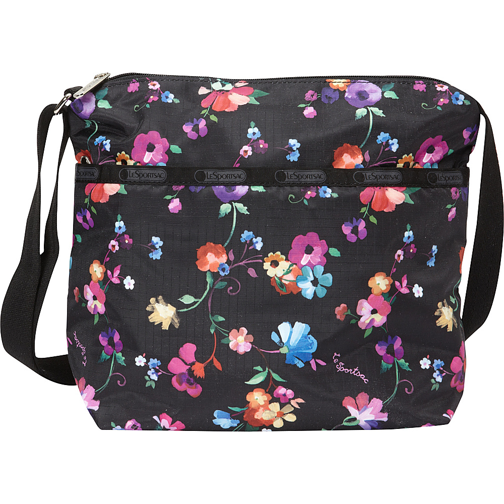 LeSportsac Small Cleo Crossbody Hobo Bag Impressionist Flower LeSportsac Fabric Handbags