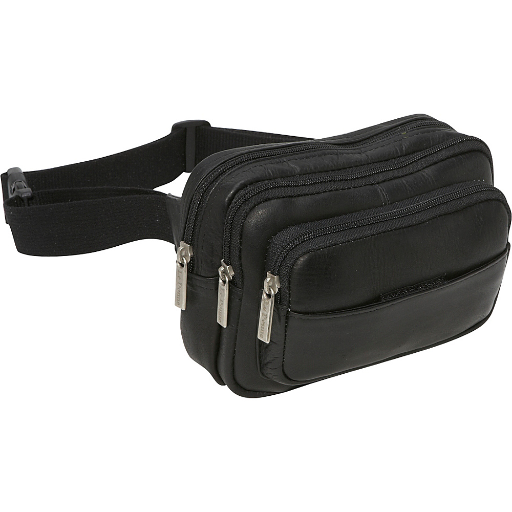 Le Donne Leather Four Compartment Waist Bag Black