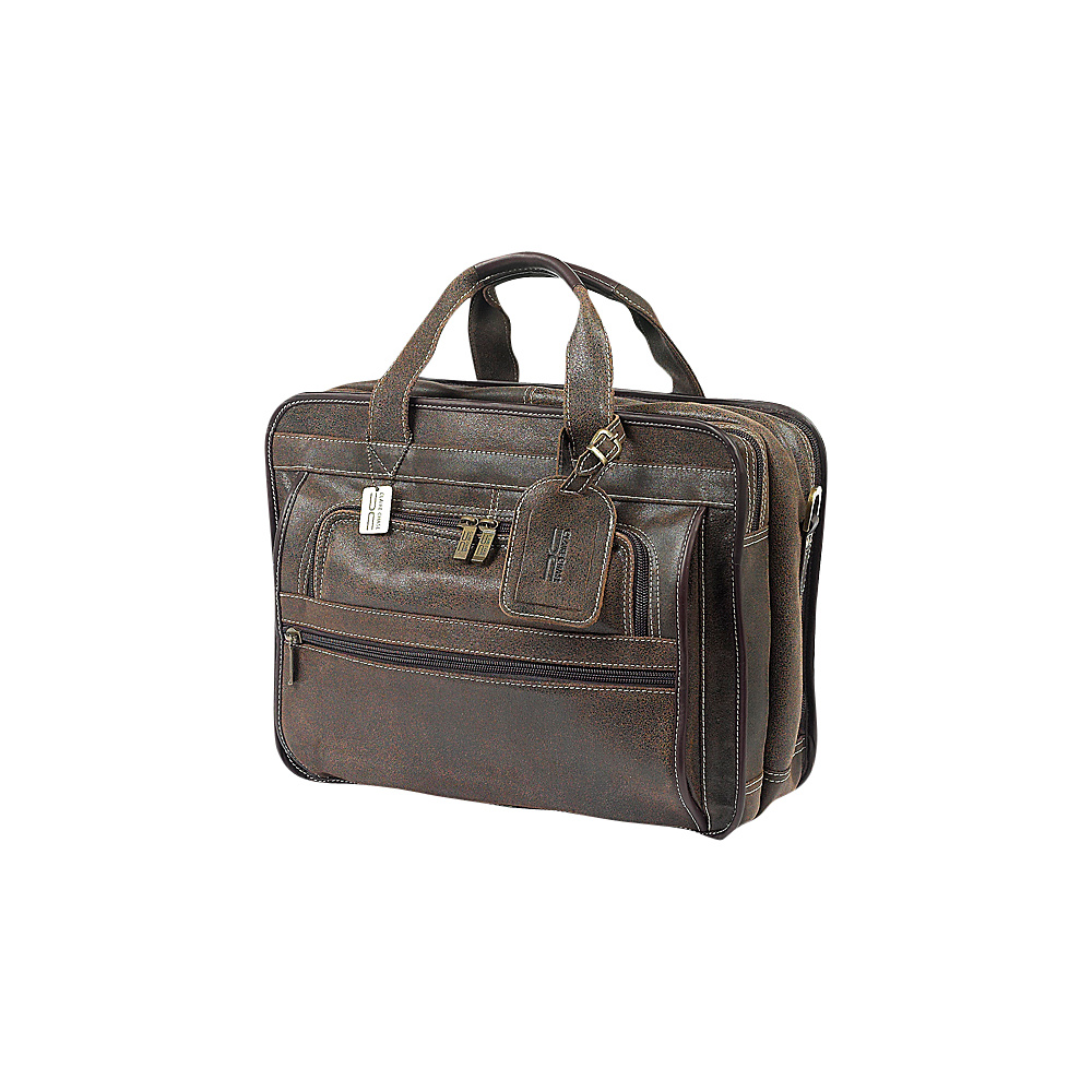 ClaireChase Guardian Laptop Brief Distressed Brown ClaireChase Non Wheeled Business Cases